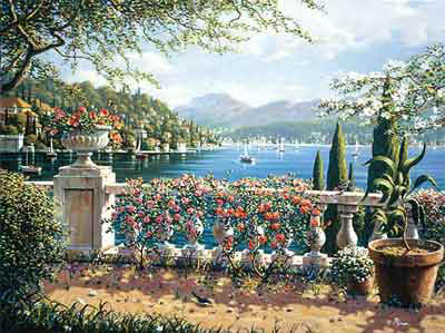 Terrace in Bellagio by Bob Pejman